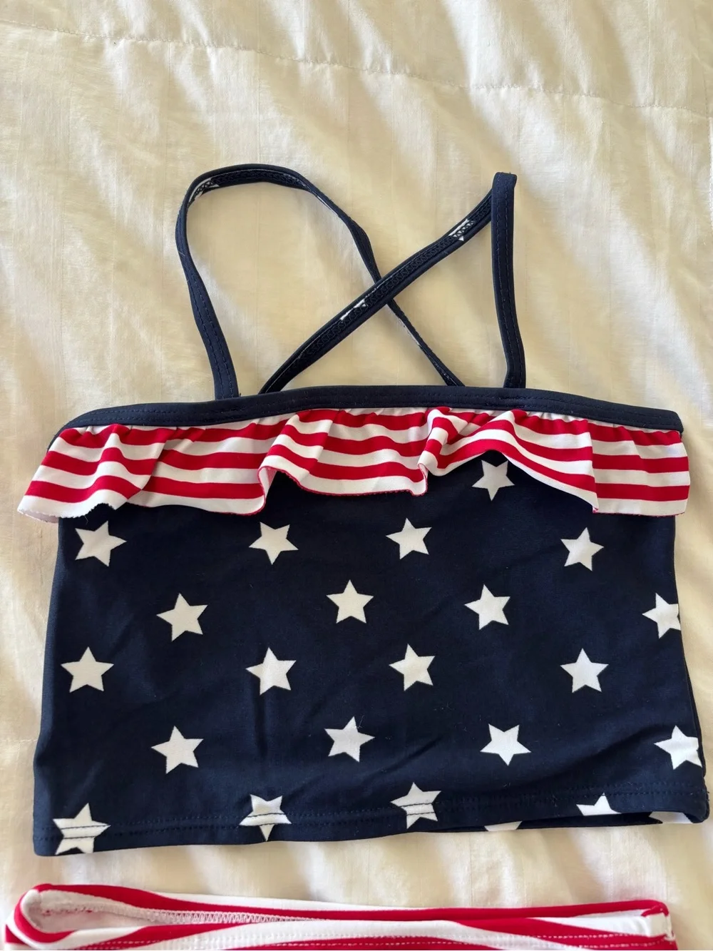 The Children's Place Girls Size 4 Red White Blue Stars 2-Piece swimsuit Bikini